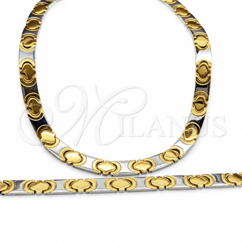 Collar y Pulsera 06.116.0134 Acero Inoxidable, Pulido, Dos Tonos