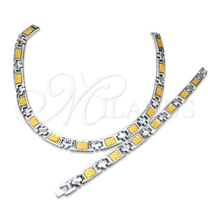 Collar y Pulsera 06.116.0135 Acero Inoxidable, Pulido, Dos Tonos