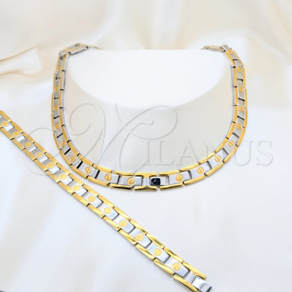 Collar y Pulsera 06.116.0137 Acero Inoxidable, Pulido, Dos Tonos