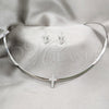 Collar y Dije 06.116.0142 Acero Inoxidable, Diseño de Cruz, con Blanca Cristal, Pulido, Rodinado