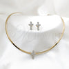 Collar y Dije 06.116.0142.1 Acero Inoxidable, Diseño de Cruz, Pulido, Tono Dorado