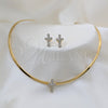 Collar y Dije 06.116.0142.1 Acero Inoxidable, Diseño de Cruz, Pulido, Tono Dorado