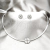 Collar y Dije 06.116.0143 Acero Inoxidable, Diseño de Trébol de Cuatro Hojas, con Blanca Cristal, Pulido, Rodinado