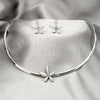 Collar y Dije 06.116.0149 Acero Inoxidable, Diseño de Flor, con Blanca Cristal, Pulido, Rodinado