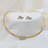 Collar y Dije 06.116.0151 Acero Inoxidable, Diseño de Libélula, con Blanca Cristal, Pulido, Tono Dorado