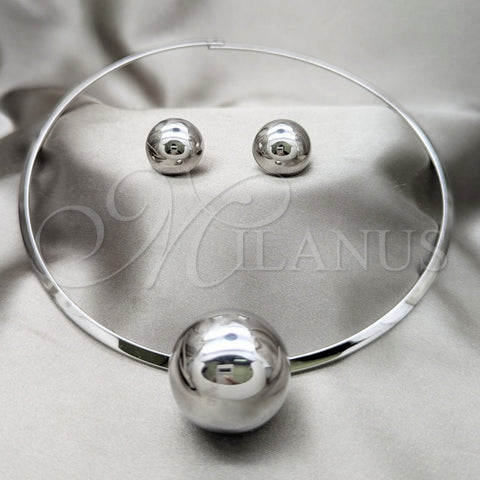 Collar y Dije 06.116.0152 Acero Inoxidable, Diseño de Bola, Pulido, Rodinado