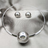 Collar y Dije 06.116.0152 Acero Inoxidable, Diseño de Bola, Pulido, Rodinado