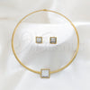 Collar y Dije 06.116.0155 Acero Inoxidable, con Blanca Cristal, Pulido, Tono Dorado