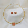 Collar y Dije 06.116.0155.1 Acero Inoxidable, con Cristal Rojo Naranja, Pulido, Tono Dorado