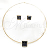 Collar y Dije 06.116.0155.2 Acero Inoxidable, con Negro Cristal, Pulido, Tono Dorado