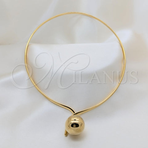 Gargantilla Elegante 04.116.0113.1 Acero Inoxidable, Diseño de Bola y Torcido, Pulido, Tono Dorado (Thickness, 17 Inches Length)