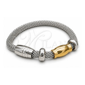 Pulsera Elegante 03.116.0073.07 Acero Inoxidable, Pulido, Dos Tonos (Grosor 01 MM, 7 Pulgadas de Largo)