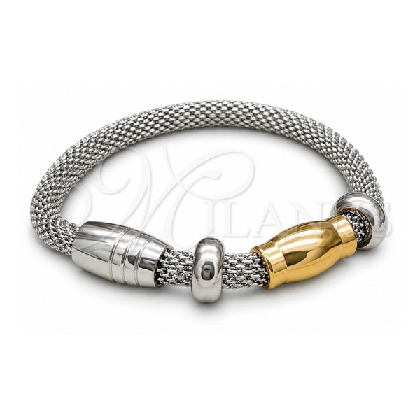 Pulsera Elegante 03.116.0073.07 Acero Inoxidable, Pulido, Dos Tonos (Grosor 01 MM, 7 Pulgadas de Largo)