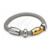 Pulsera Elegante 03.116.0073.07 Acero Inoxidable, Pulido, Dos Tonos (Grosor 01 MM, 7 Pulgadas de Largo)