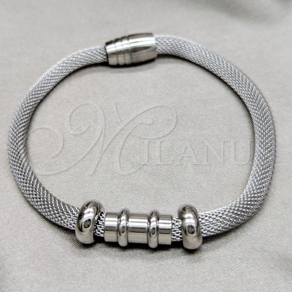 Pulsera Elegante 03.116.0073.1.07 Acero Inoxidable, Pulido, Rodinado (01 MM Thickness, 7 Inches Length)