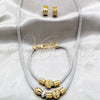 Collar, Pulsera y Dije 06.116.0186 Acero Inoxidable, con Zirconia Cubica Blanca y Cristal Blanca, Pulido, Dos Tonos