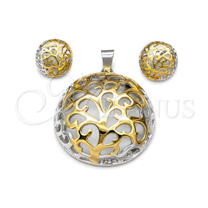 Collar y Dije 06.116.0198 Acero Inoxidable, Diseño de Ãrbol, Pulido, Dos Tonos