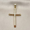 Dije Religioso 05.253.0207 Oro Laminado, Diseño de Cruz, Pulido, Tono Dorado