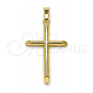 Dije Religioso 05.253.0207 Oro Laminado, Diseño de Cruz, Pulido, Tono Dorado