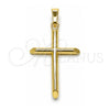Dije Religioso 05.253.0207 Oro Laminado, Diseño de Cruz, Pulido, Tono Dorado