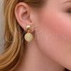 Arete Colgante 02.283.0413 Oro Laminado, con Blanca Zirconia Cubica, Pulido, Tono Dorado