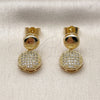 Arete Colgante 02.283.0413 Oro Laminado, con Blanca Zirconia Cubica, Pulido, Tono Dorado