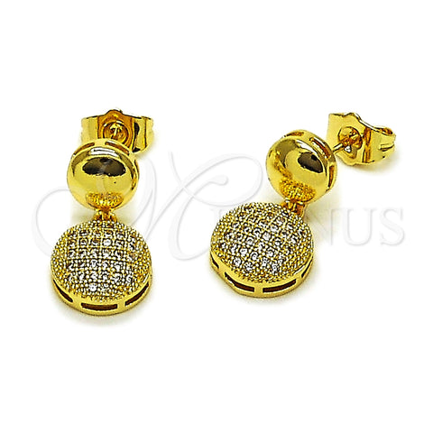 Arete Colgante 02.283.0413 Oro Laminado, con Blanca Zirconia Cubica, Pulido, Tono Dorado