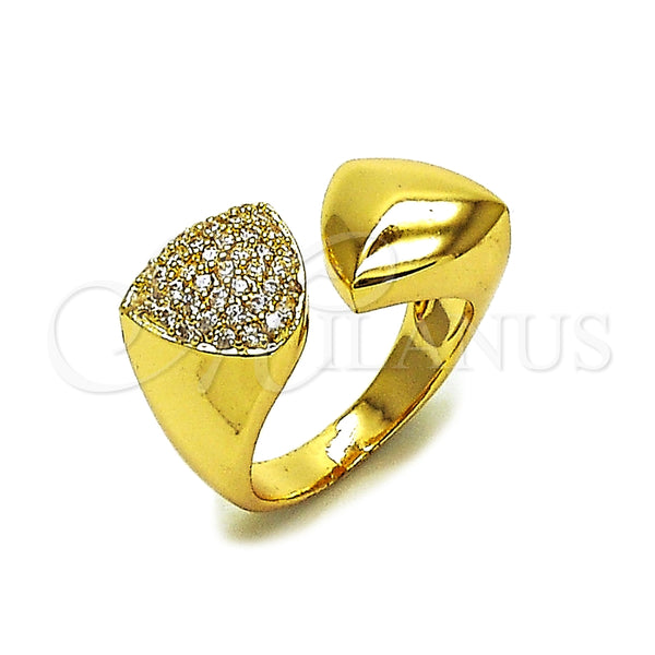 Anillo Multi Piedra 01.283.0056 Oro Laminado, con Blanca Zirconia Cubica, Pulido, Tono Dorado (One size fits all)
