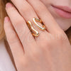 Anillo Multi Piedra 01.283.0057 Oro Laminado, con Blanca Micro Pave, Pulido, Tono Dorado (One size fits all)