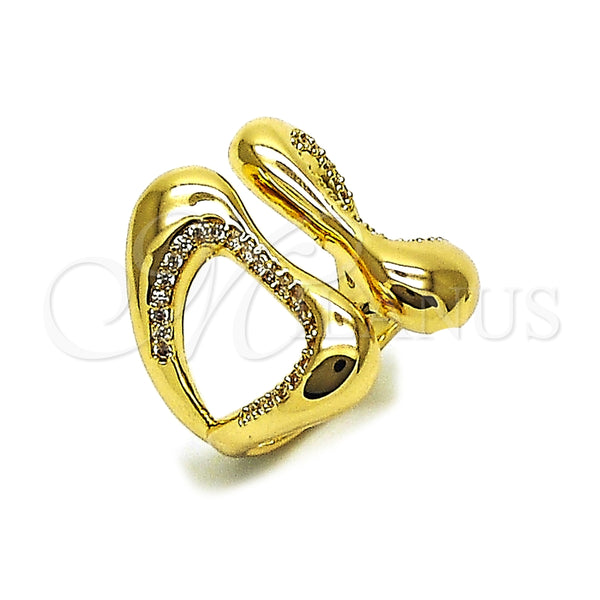 Anillo Multi Piedra 01.283.0057 Oro Laminado, con Blanca Micro Pave, Pulido, Tono Dorado (One size fits all)