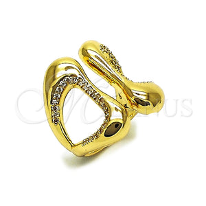 Anillo Multi Piedra 01.283.0057 Oro Laminado, con Blanca Micro Pave, Pulido, Tono Dorado (One size fits all)