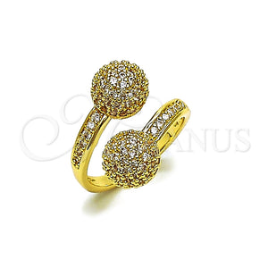 Anillo Multi Piedra 01.283.0059 Oro Laminado, Diseño de Bola, con Blanca Zirconia Cubica, Pulido, Tono Dorado (One size fits all)
