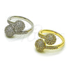 Anillo Multi Piedra 01.283.0059 Oro Laminado, Diseño de Bola, con Blanca Zirconia Cubica, Pulido, Tono Dorado (One size fits all)