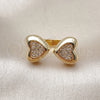 Anillo Multi Piedra 01.283.0060 Oro Laminado, Diseño de Corazón, con Blanca Zirconia Cubica, Pulido, Tono Dorado (One size fits all)