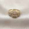 Anillo Multi Piedra 01.283.0061 Oro Laminado, Diseño de Baguette y Cluster, con Blanca Zirconia Cubica and Blanca Micro Pave, Pulido, Tono Dorado (One size fits all)