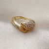 Anillo Multi Piedra 01.283.0062 Oro Laminado, Diseño de Gota, con Blanca Zirconia Cubica, Diamantado, Tono Dorado (One size fits all)