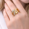Anillo Multi Piedra 01.283.0063 Oro Laminado, con Zirconia Cubica Blanca, Pulido, Tono Dorado (Talla Unica)