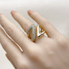 Anillo Multi Piedra 01.283.0063 Oro Laminado, con Zirconia Cubica Blanca, Pulido, Tono Dorado (Talla Unica)