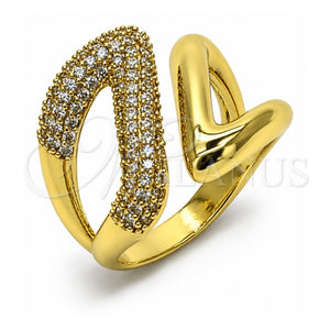 Anillo Multi Piedra 01.283.0063 Oro Laminado, con Zirconia Cubica Blanca, Pulido, Tono Dorado (Talla Unica)