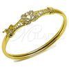 Aro Individual 07.237.0008.04 Oro Laminado, Diseño de Cisne, con Blanca Zirconia Cubica, Pulido, Tono Dorado (Thickness, Size 4 (2.25 Diameter))