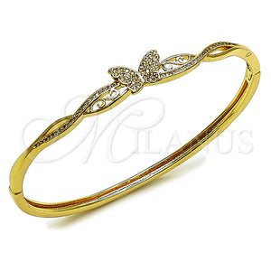 Aro Individual 07.237.0009.04 Oro Laminado, Diseño de Mariposa, con Blanca Micro Pave, Pulido, Tono Dorado (Thickness, Size 4 (2.25 Diameter))