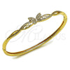 Aro Individual 07.237.0009.04 Oro Laminado, Diseño de Mariposa, con Blanca Micro Pave, Pulido, Tono Dorado (Thickness, Size 4 (2.25 Diameter))