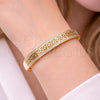 Aro Individual 07.237.0011.04 Oro Laminado, Diseño de Llave Griega, con Micro Pave Blanca, Pulido, Tono Dorado (Grosor 09.2 MM, Talla 4 (2,25 de Diámetro))