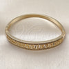 Aro Individual 07.237.0011.04 Oro Laminado, Diseño de Llave Griega, con Micro Pave Blanca, Pulido, Tono Dorado (Grosor 09.2 MM, Talla 4 (2,25 de Diámetro))