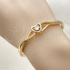 Aro Individual 07.237.0012.04 Oro Laminado, Diseño de Corazón y Infinito, con Blanca Zirconia Cubica, Pulido, Tono Dorado (Thickness, Size 4 (2.25 Diameter))