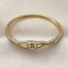 Aro Individual 07.237.0012.04 Oro Laminado, Diseño de Corazón y Infinito, con Blanca Zirconia Cubica, Pulido, Tono Dorado (Thickness, Size 4 (2.25 Diameter))