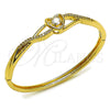 Aro Individual 07.237.0012.04 Oro Laminado, Diseño de Corazón y Infinito, con Blanca Zirconia Cubica, Pulido, Tono Dorado (Thickness, Size 4 (2.25 Diameter))