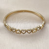 Aro Individual 07.237.0013.04 Oro Laminado, Diseño de Corazón, con Blanca Micro Pave, Pulido, Tono Dorado (07 MM Thickness, Size 4 (2.25 Diameter))