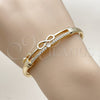 Aro Individual 07.237.0014.04 Oro Laminado, Diseño de Infinito, con Blanca Zirconia Cubica, Pulido, Tono Dorado (Thickness, Size 4 (2.25 Diameter))