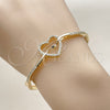 Aro Individual 07.237.0017.04 Oro Laminado, Diseño de Corazón, con Blanca Zirconia Cubica, Pulido, Tono Dorado (Thickness, Size 4 (2.25 Diameter))